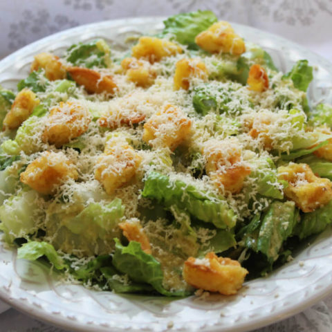 Caesar Salad with Keto Croutons