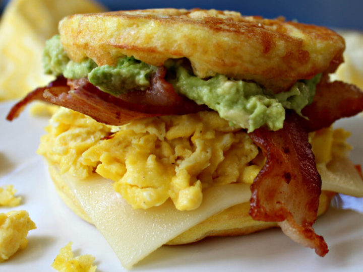 Keto Chaffle Breakfast Sandwich - Splash of Keto