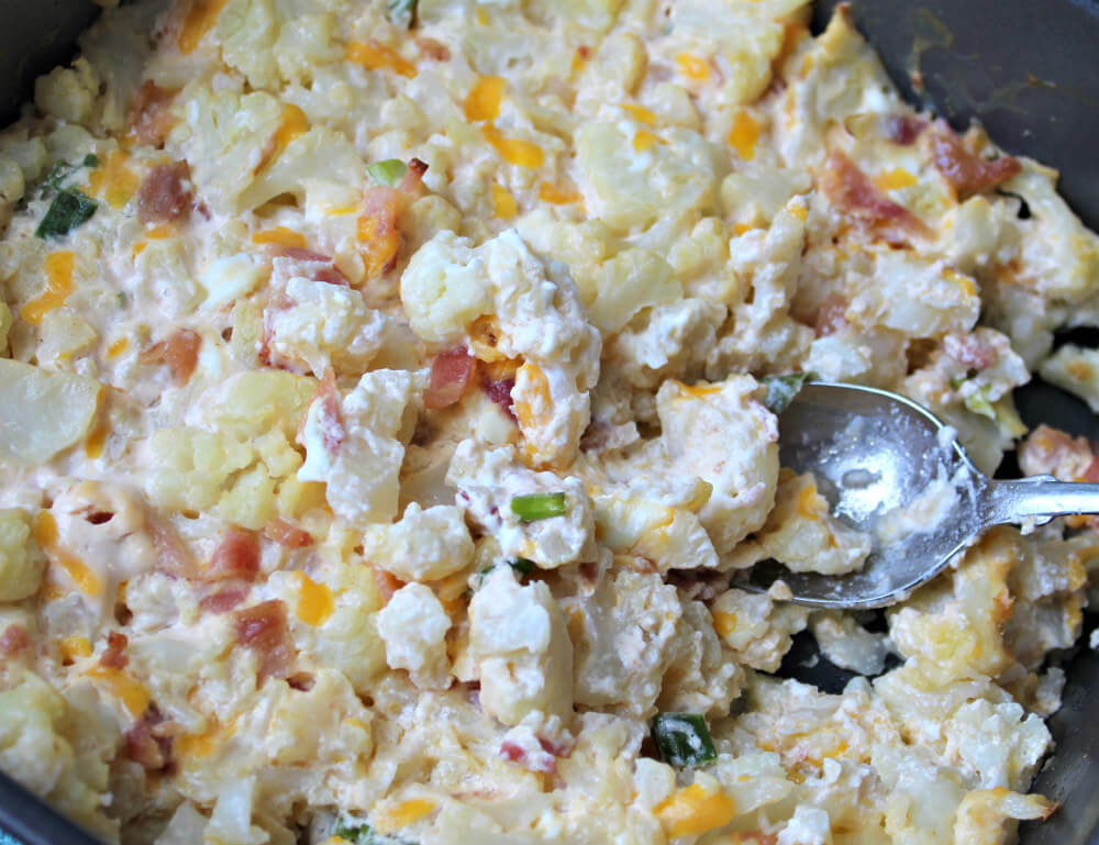Loaded Buffalo Cauliflower Keto Casserole4