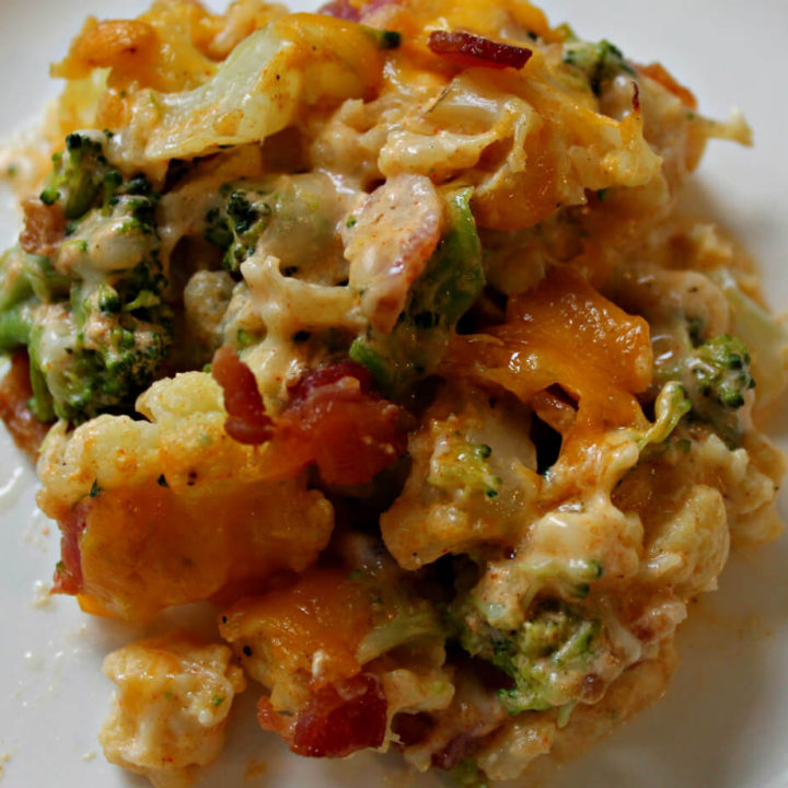 Cheesy Bacon Keto Broccoli Cauliflower Casserole1