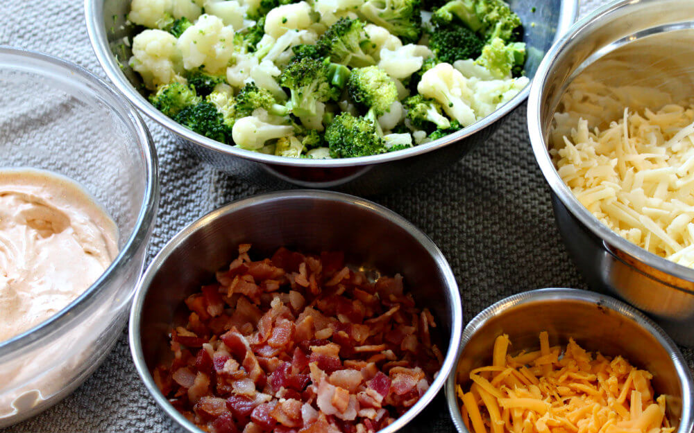 Cheesy Bacon Keto Broccoli Cauliflower Casserole2