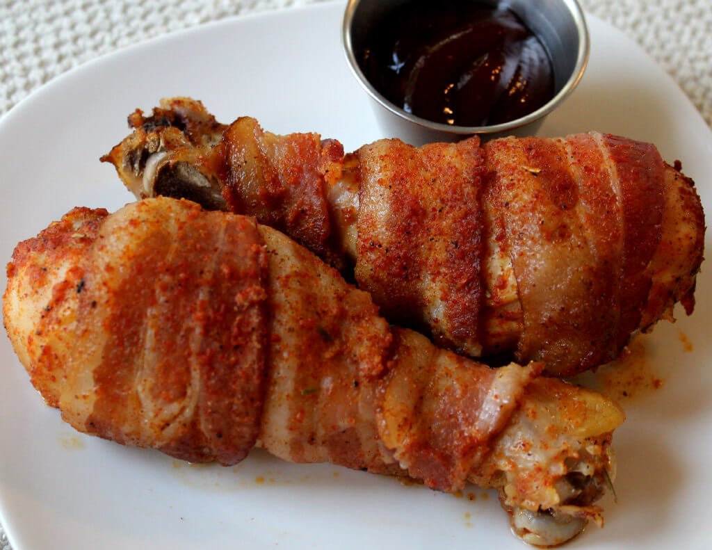Keto Crockpot Bacon Wrapped Drumsticks1