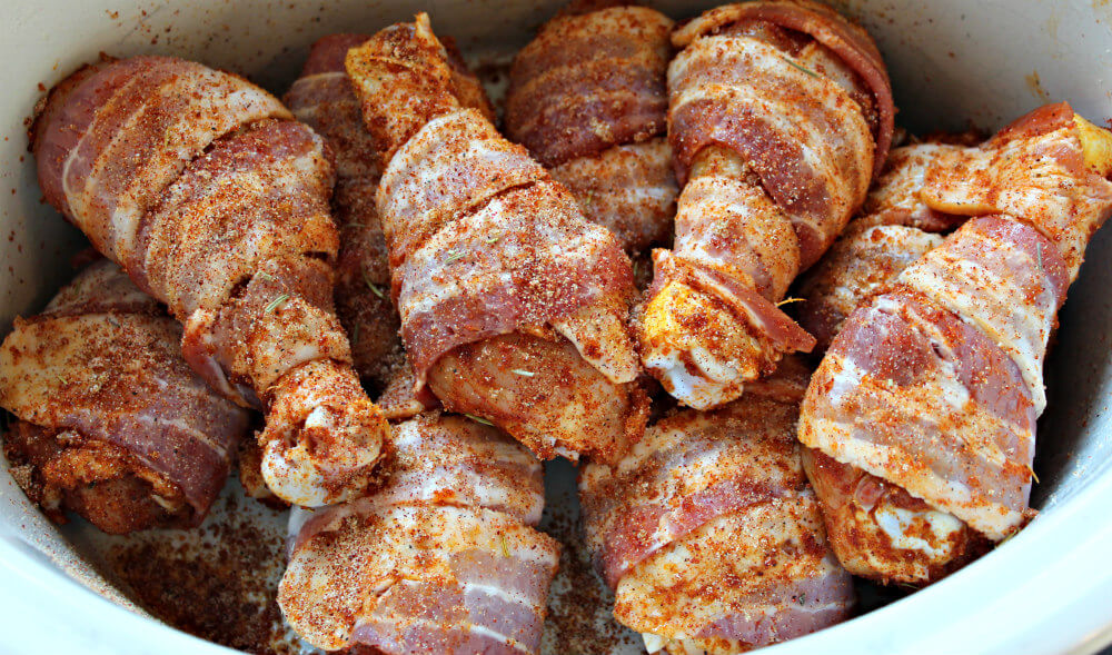 Keto Crockpot Bacon Wrapped Drumsticks3