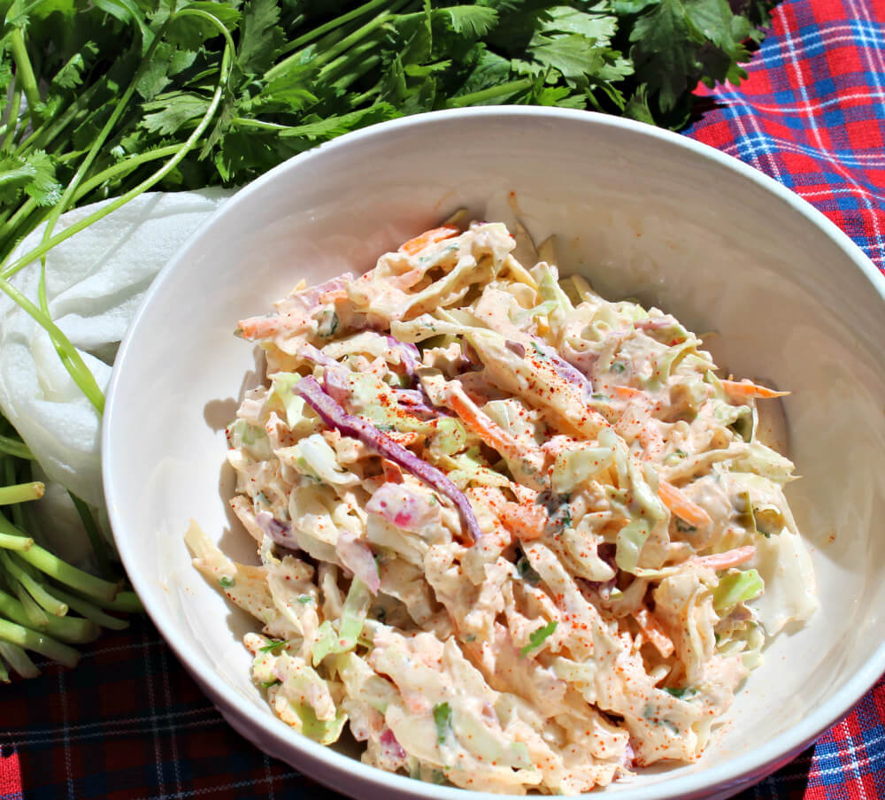 Creamy Cilantro Lime Keto Coleslaw5