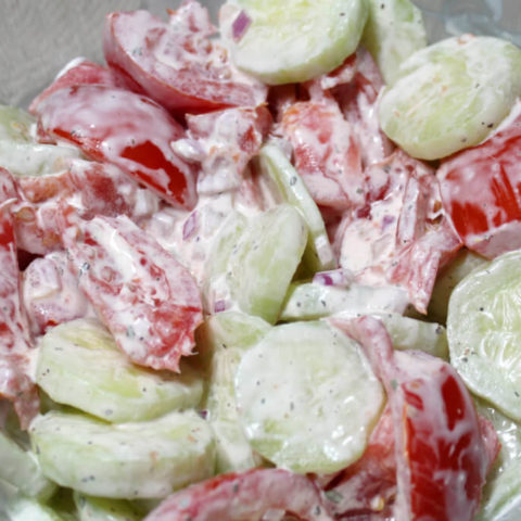 Keto Creamy Tomato Cucumber Salad1