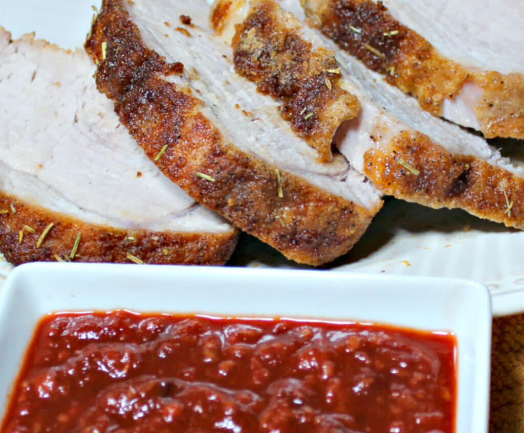 Keto Pork Loin with Chipotle Raspberry Sauce8