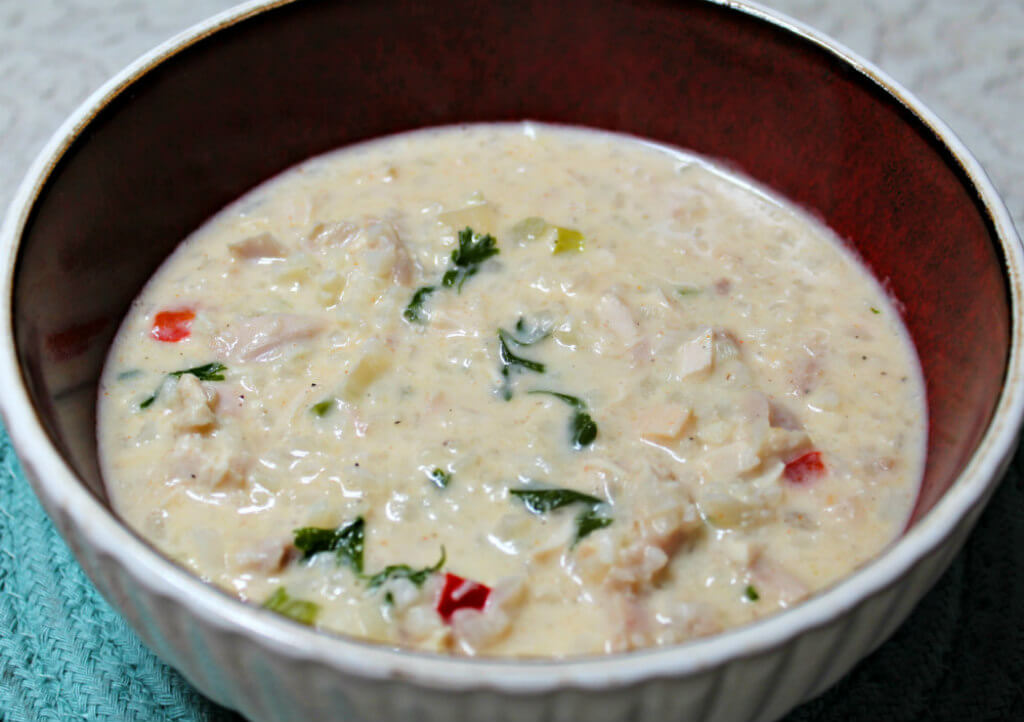 Creamy Keto Chicken Rice Soup1