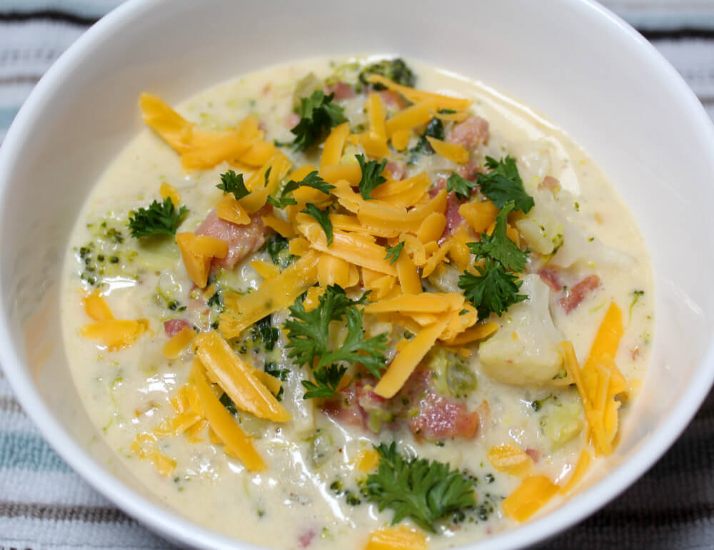Keto Creamy Ham and Vegetable Soup7