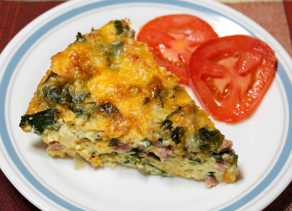 Crustless Keto Ham and Spinach Quiche10