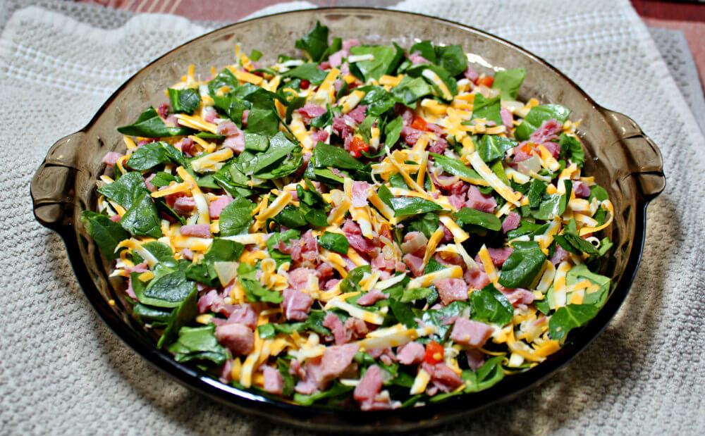 Crustless Keto Ham and Spinach Quiche6