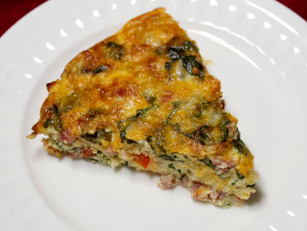 Crustless Keto Ham and Spinach Quiche9