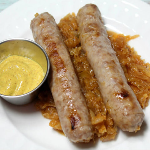Keto Baked Bratwurst with Sauerkraut1