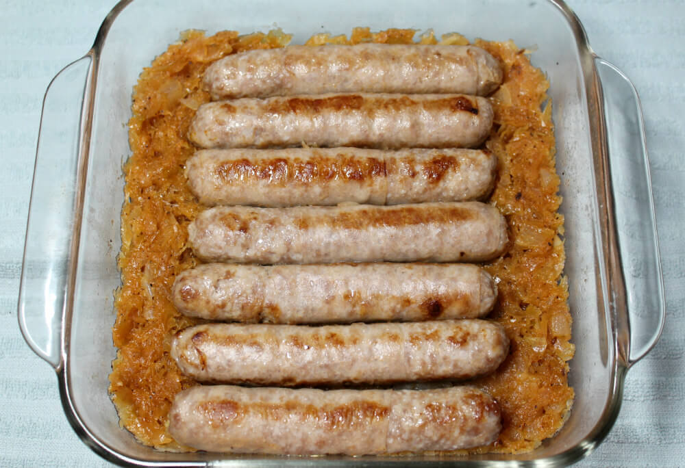 Keto Baked Bratwurst with Sauerkraut7