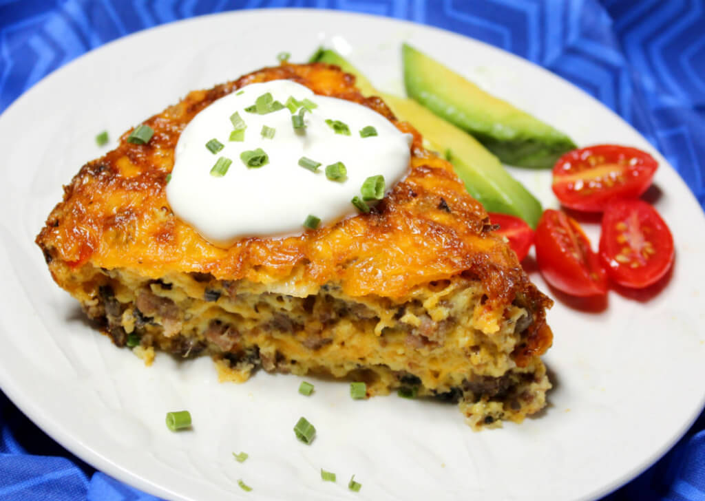 Keto Crustless Sausage Mushroom Quiche1