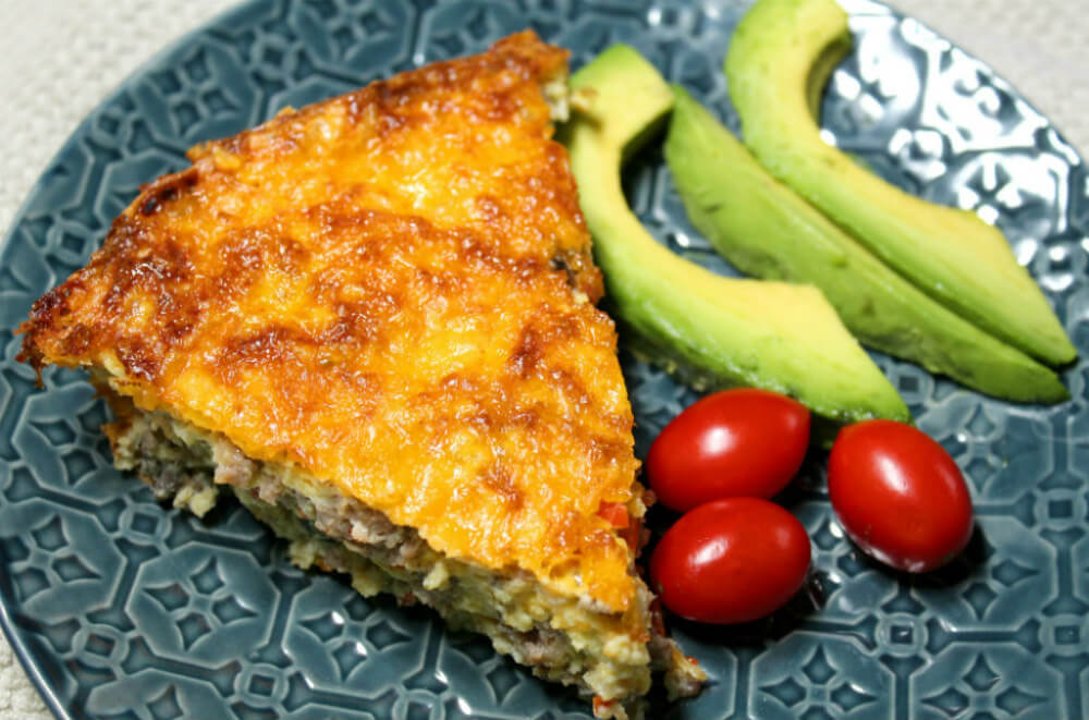 Keto Crustless Sausage Mushroom Quiche6