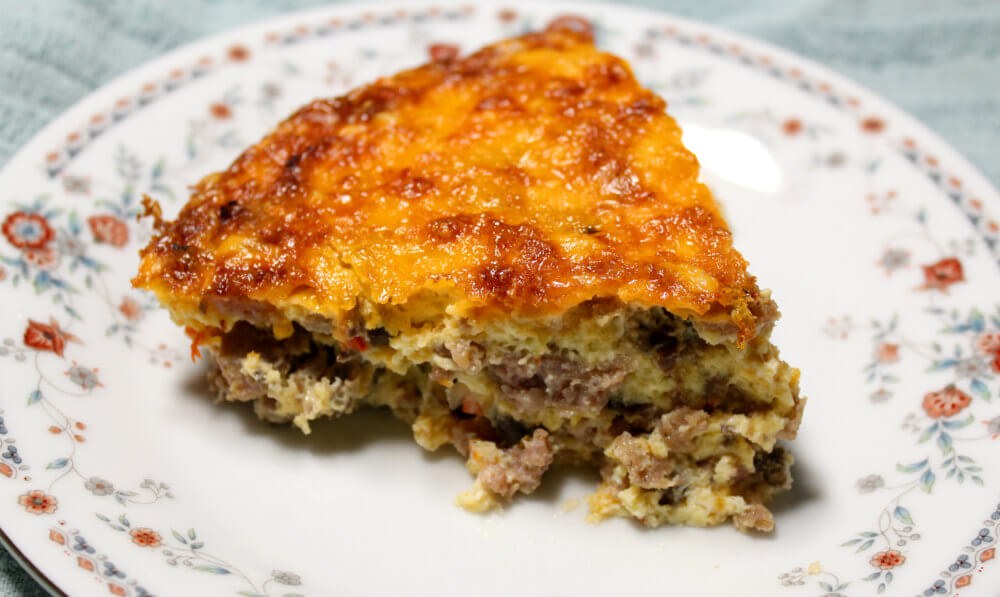 Keto Crustless Sausage Mushroom Quiche7