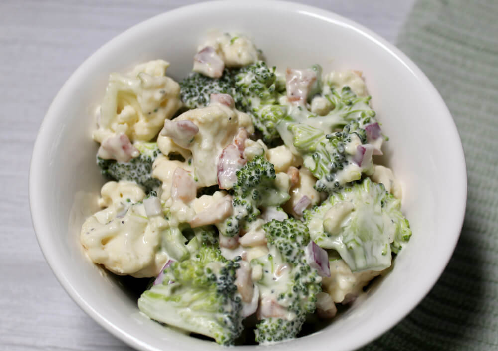 Broccoli Cauliflower Blue Cheese Keto Salad6