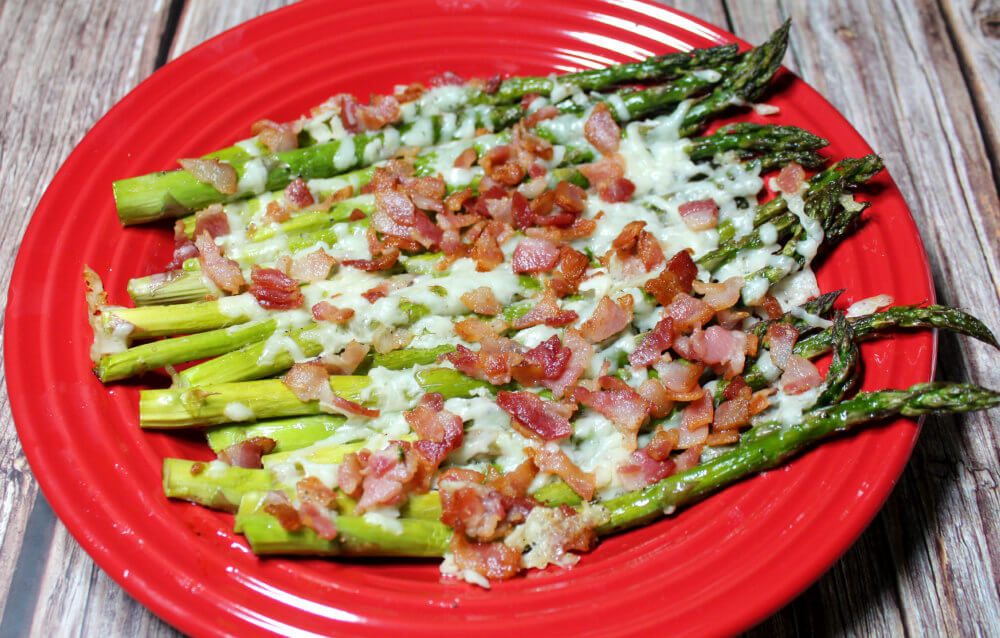 Roasted Asparagus with Asiago & Bacon7