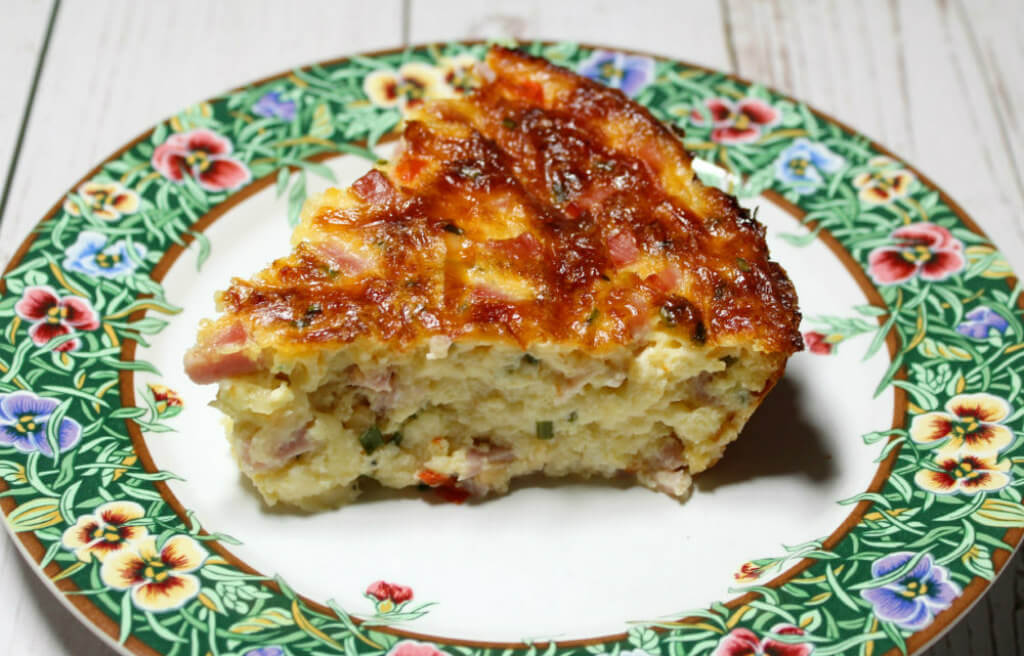Crustless Ham, Swiss, & Chive Quiche1