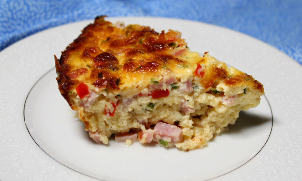 Crustless Ham, Swiss, & Chive Quiche6