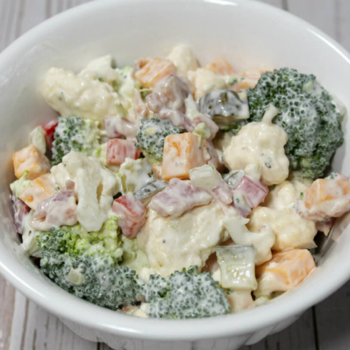 Keto Broccoli and Cauliflower Dill Pickle Salad1