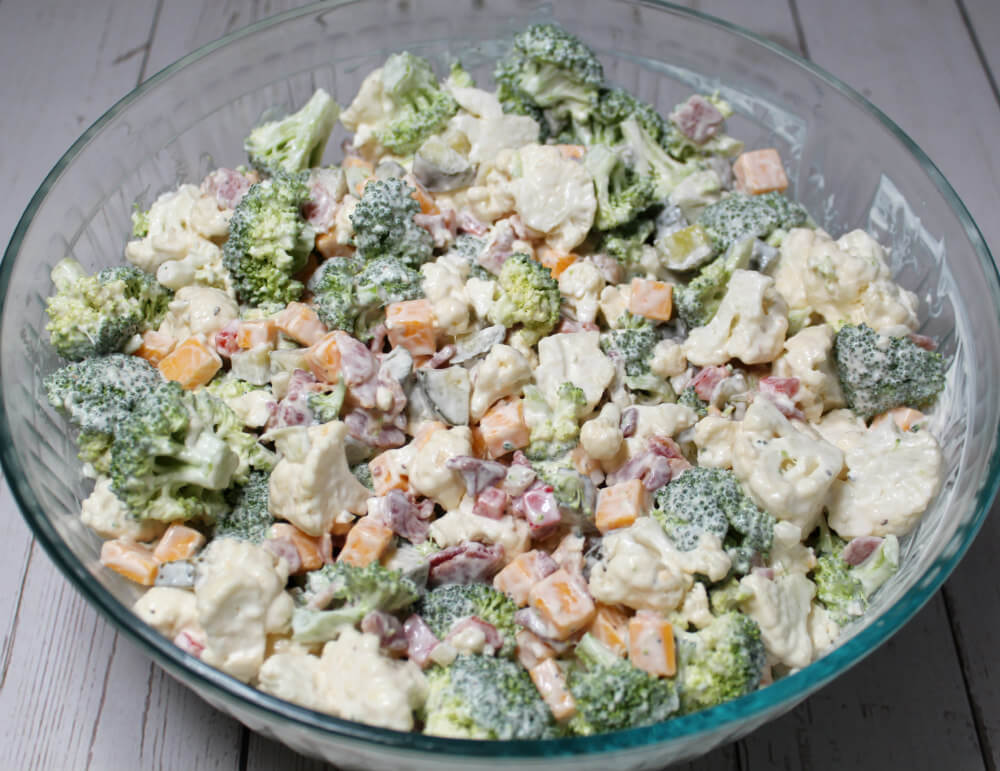 Keto Broccoli and Cauliflower Dill Pickle Salad6