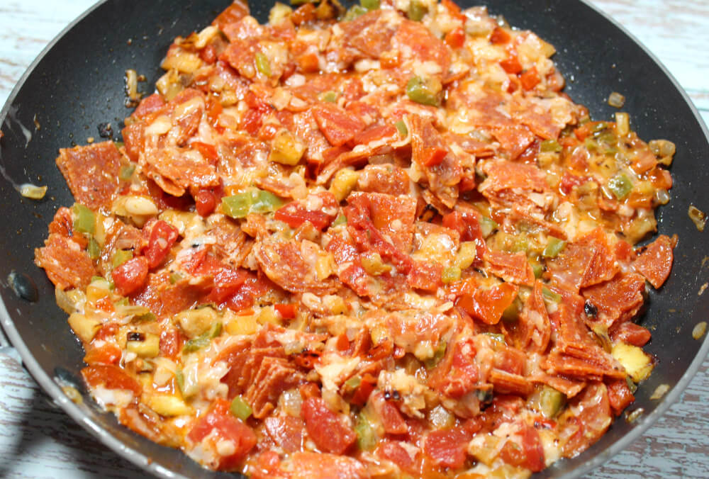 Pepperoni Pizza Keto Stuffed Eggplant5