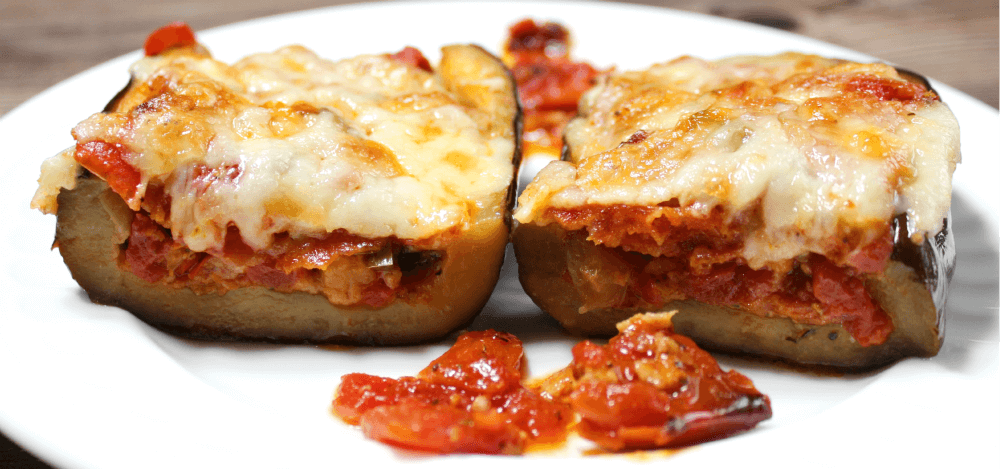 Pepperoni Pizza Keto Stuffed Eggplant8
