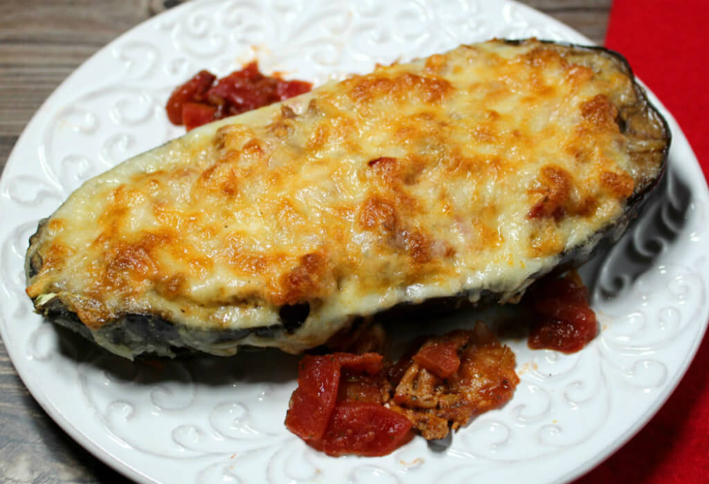 Keto Sausage & Ricotta Stuffed Eggplant1