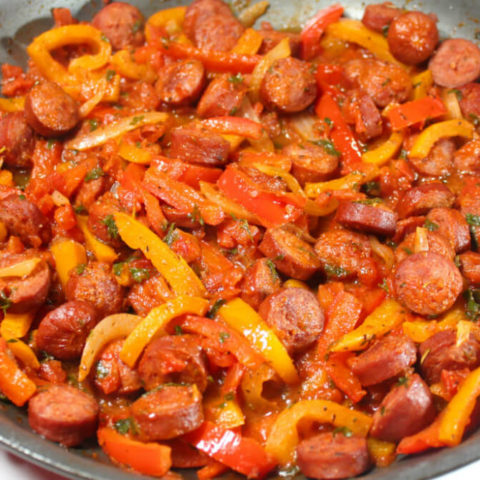 Keto Sausage, Peppers, & Onions1