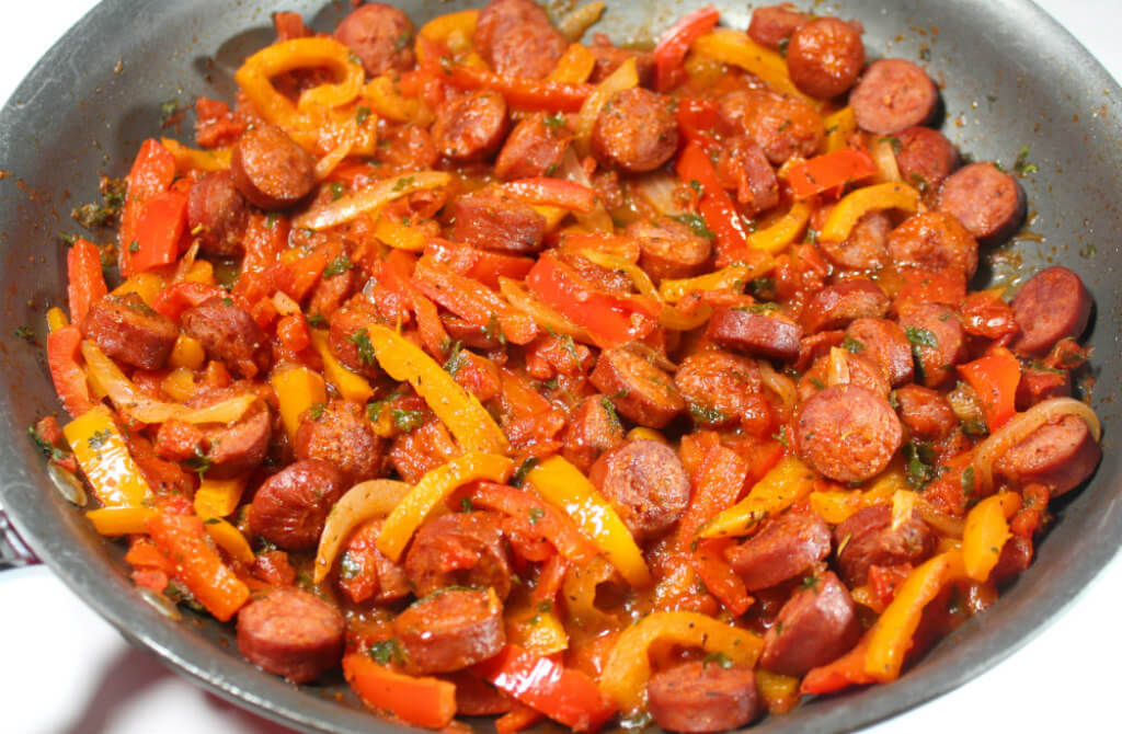 Keto Sausage, Peppers, & Onions1