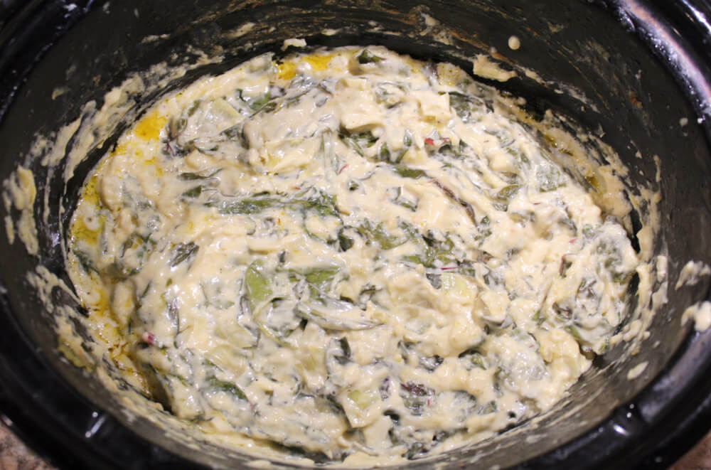 Crockpot Keto Chard Artichoke Dip8