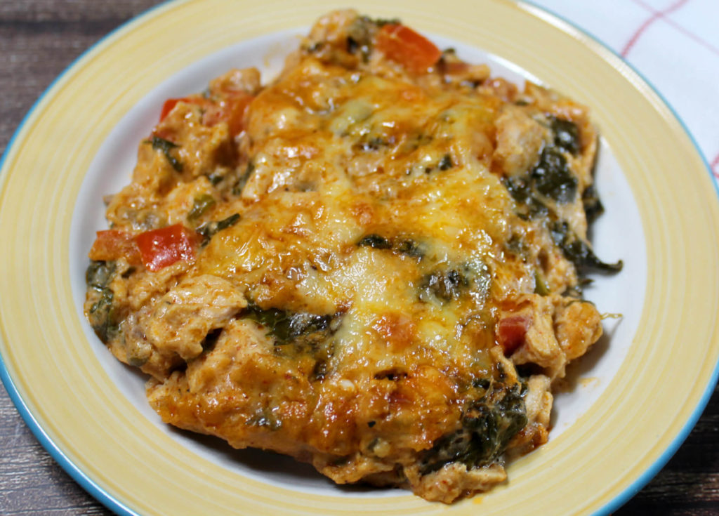Mexican Keto Chicken Florentine Casserole6