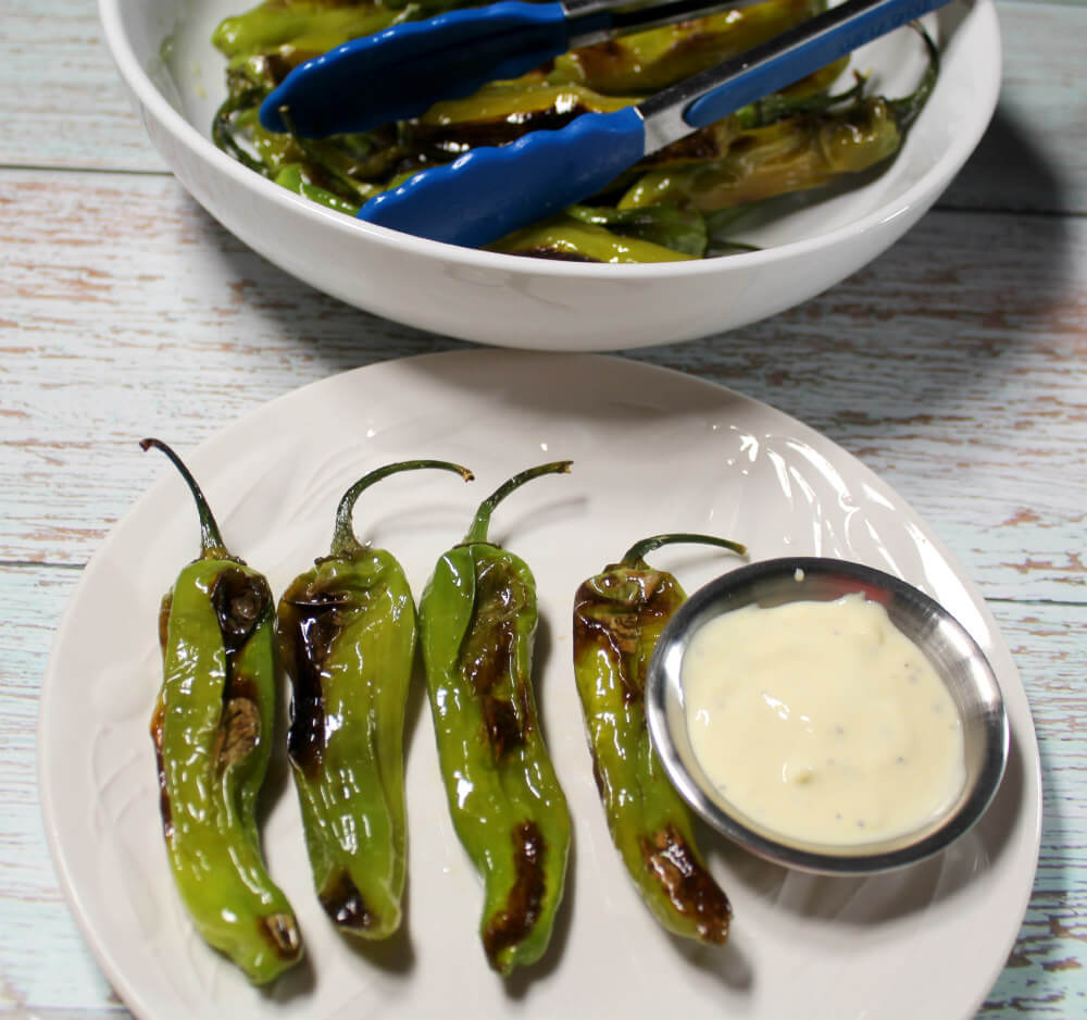 Blistered Shishito Peppers with Lime Keto Aioli7