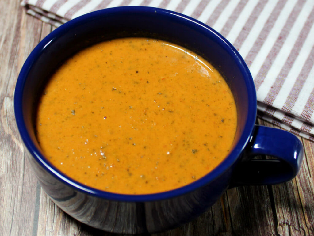 Roasted Poblano Tomato Basil Keto Soup1