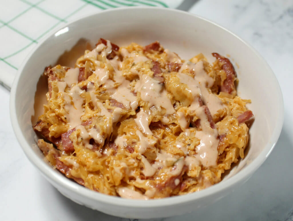 Keto Extra Cheesy Reuben Skillet1