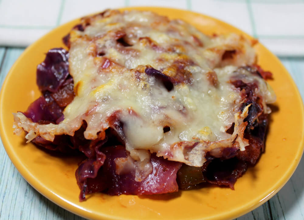 Pepperoni Pizza Keto Red Cabbage Skillet7