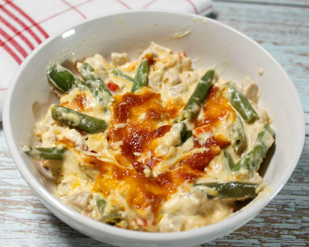 Keto Cheesy Chicken & Green Bean Casserole6
