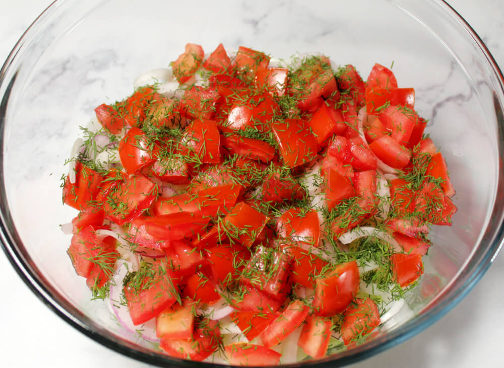 Keto Marinated Cucumber, Tomato, and Onion Salad4