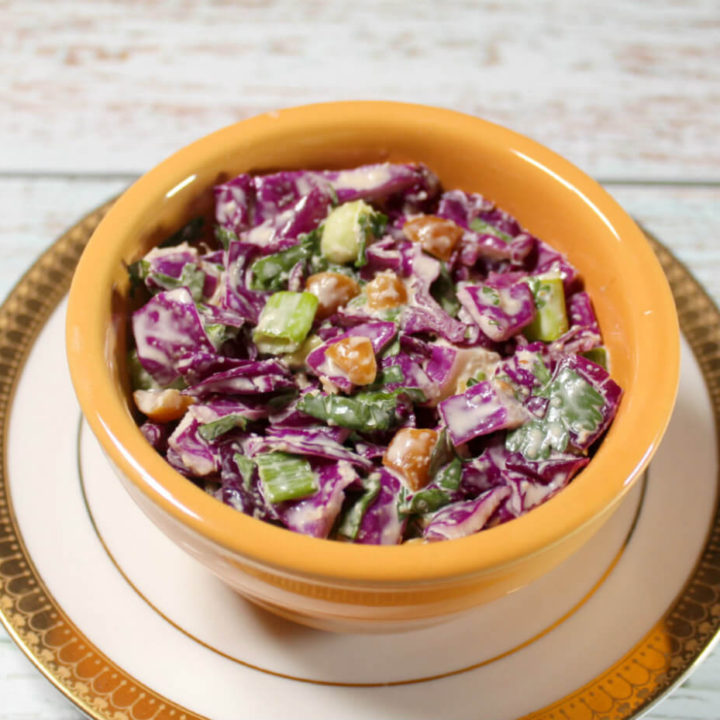 Red Cabbage Coleslaw with Keto Ginger Dressing1