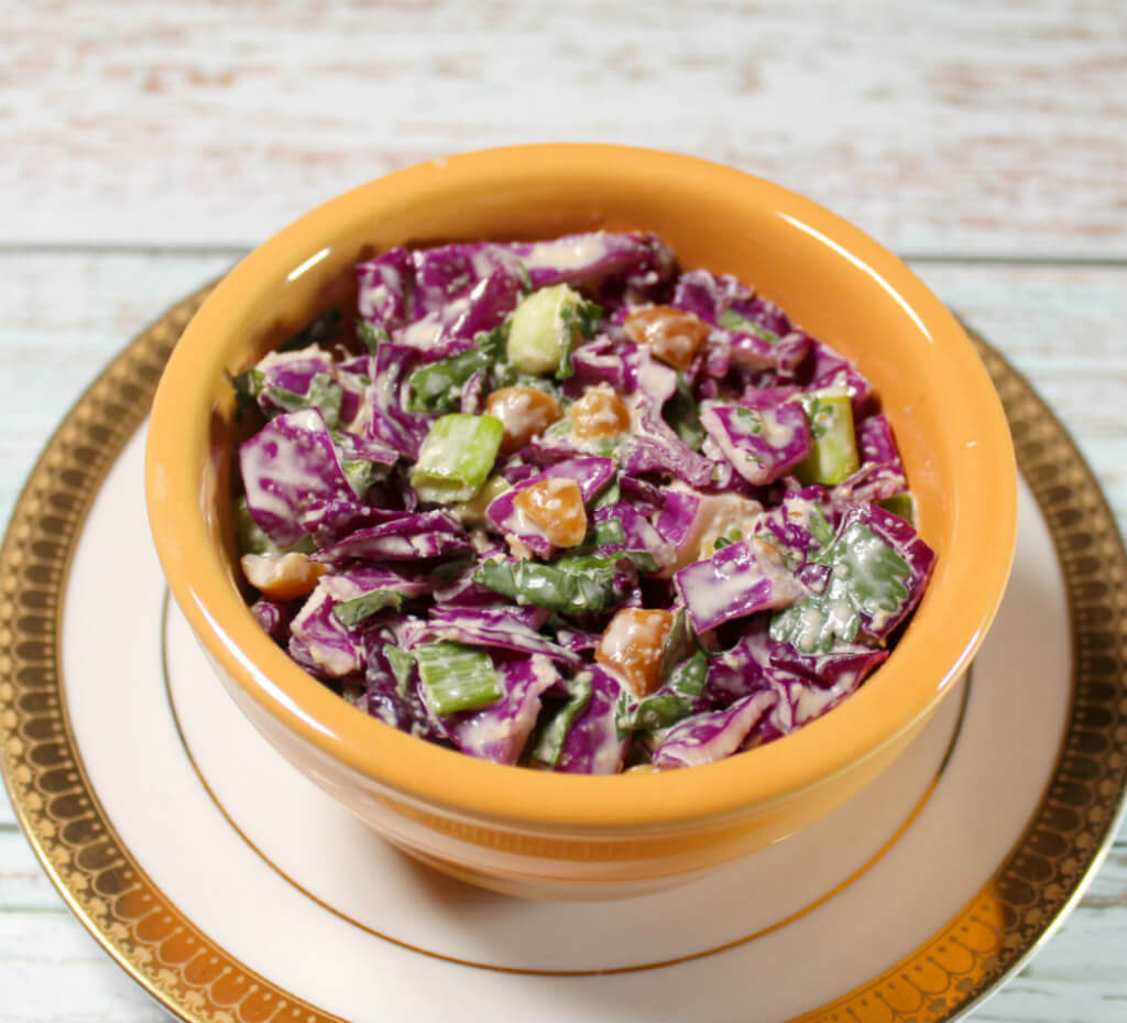 Red Cabbage Coleslaw with Keto Ginger Dressing1