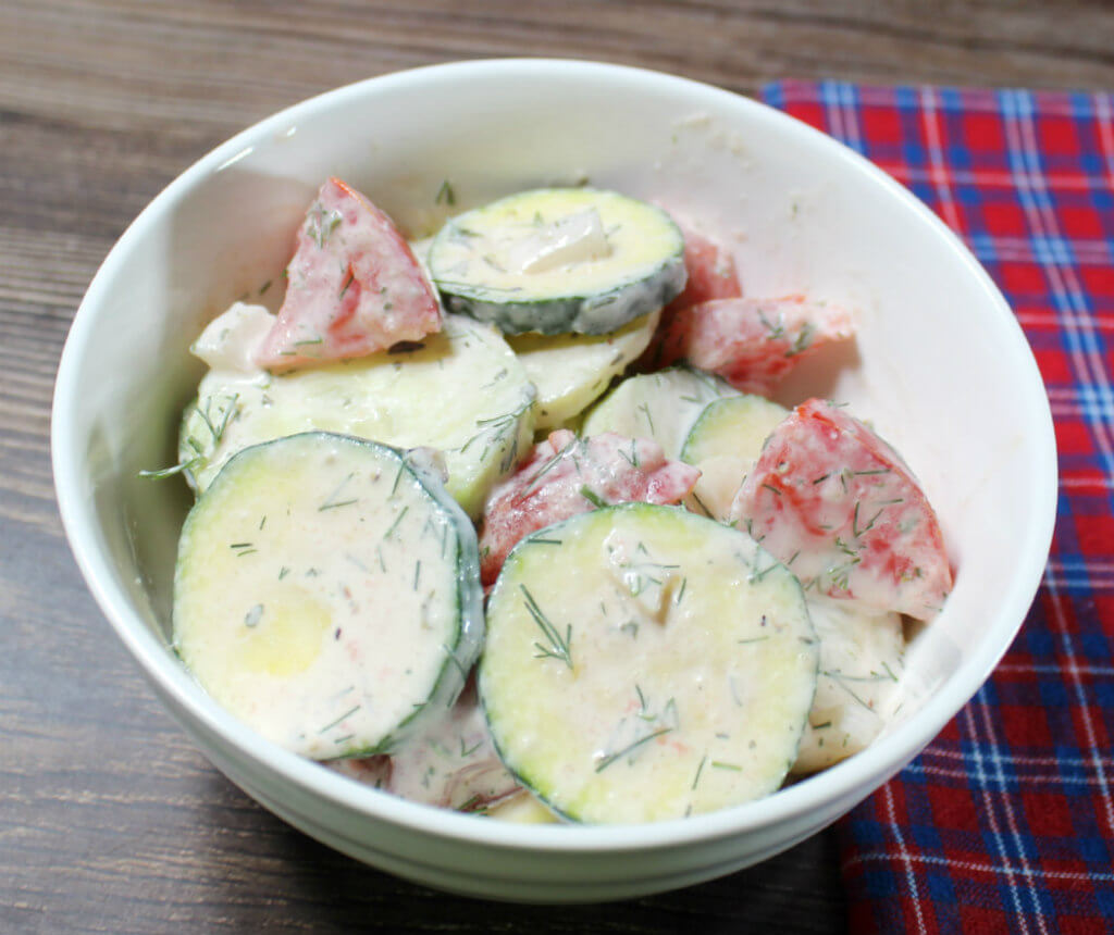 Creamy Cucumber Zucchini Ranch Salad1