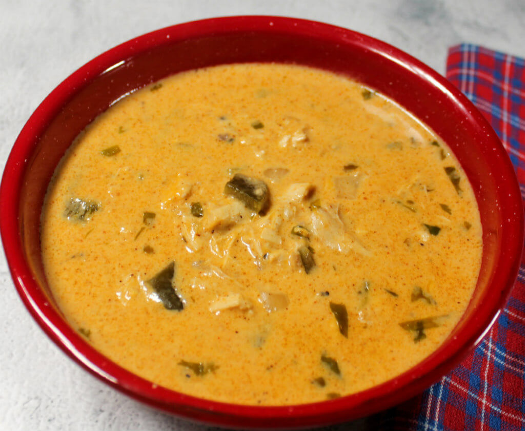 Cheesy Keto Chicken and Poblano Soup1