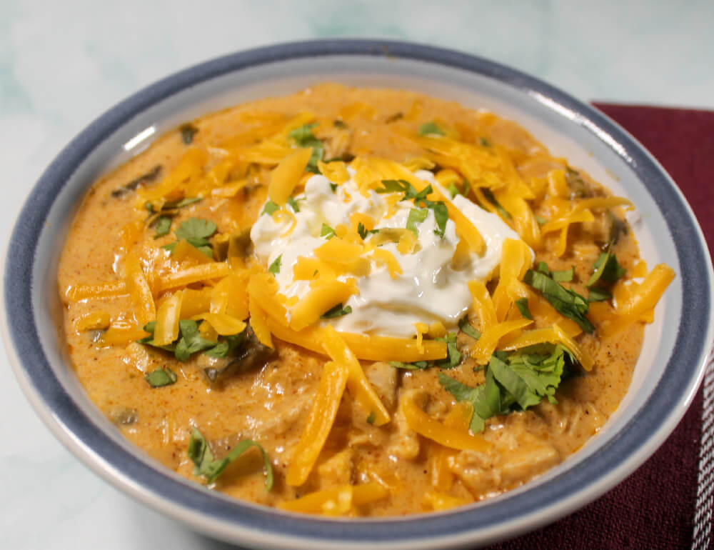 Cheesy Keto Chicken and Poblano Soup7