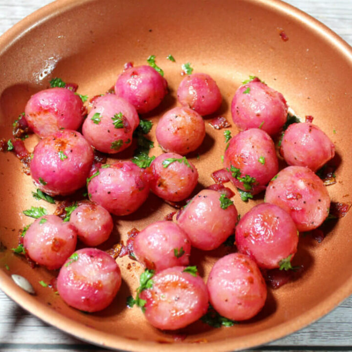 Boiled Radishes with Onions - Splash of Keto