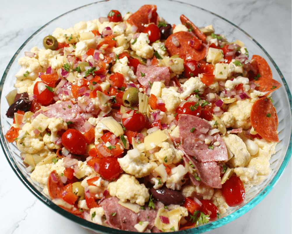 Keto Cauliflower Antipasto Salad7