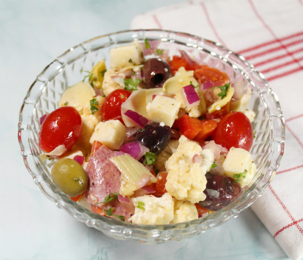 Keto Cauliflower Antipasto Salad8