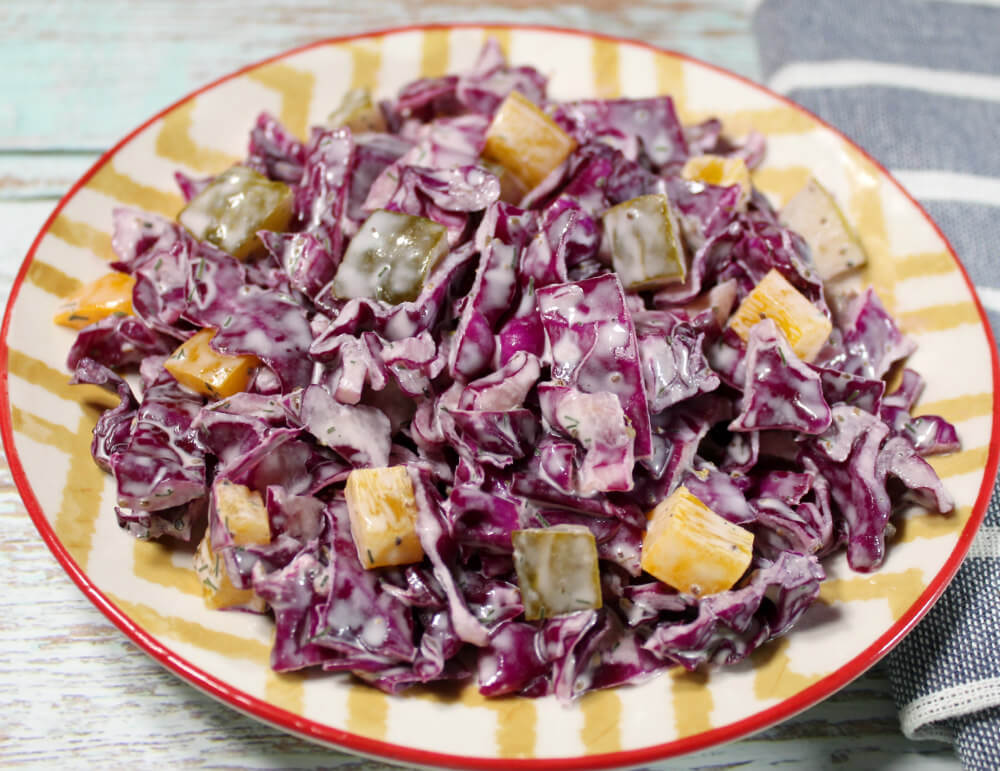 Red Cabbage Dill Pickle Keto Slaw6