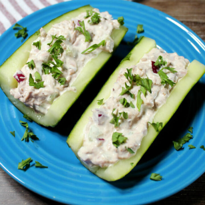 Rachael's Cucumber Boats with Tuna Salad1
