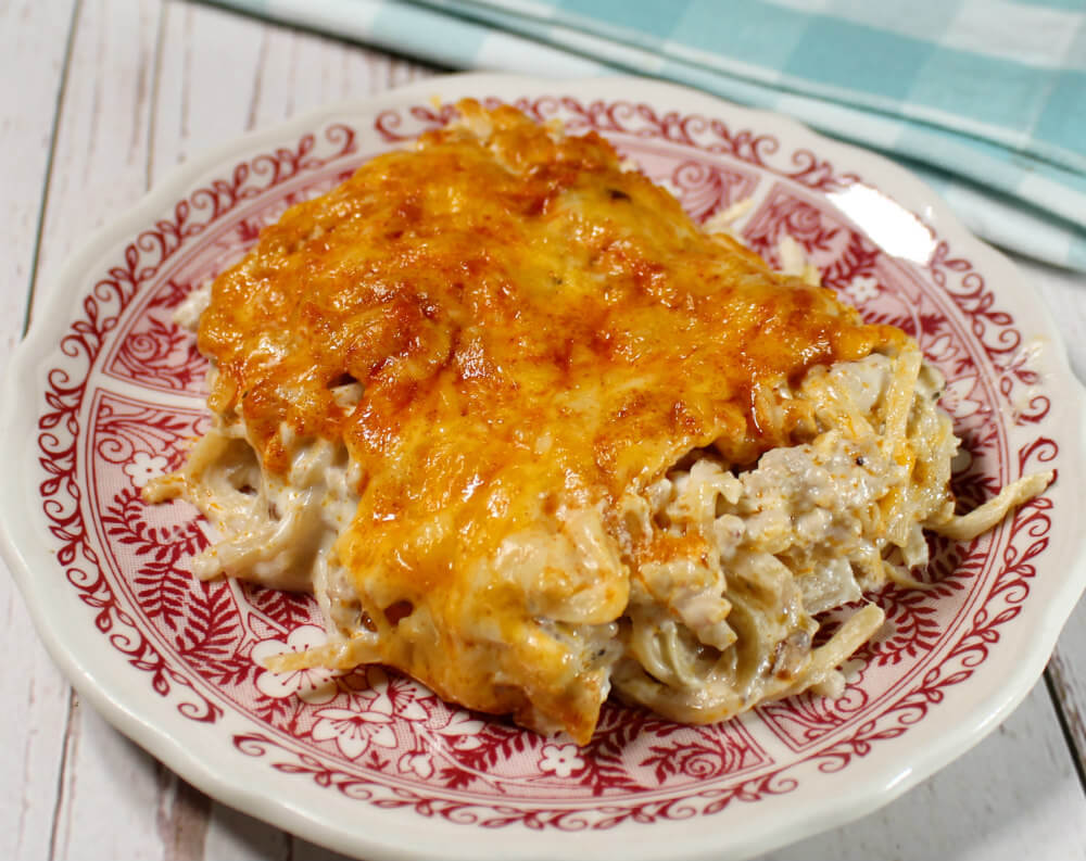 Cheesy Palmini Noodle Ground Chicken Bake6